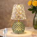 MJ PREMIER Rechargeable Table Lamp Cordless Mushroom Lamp with Timer Green