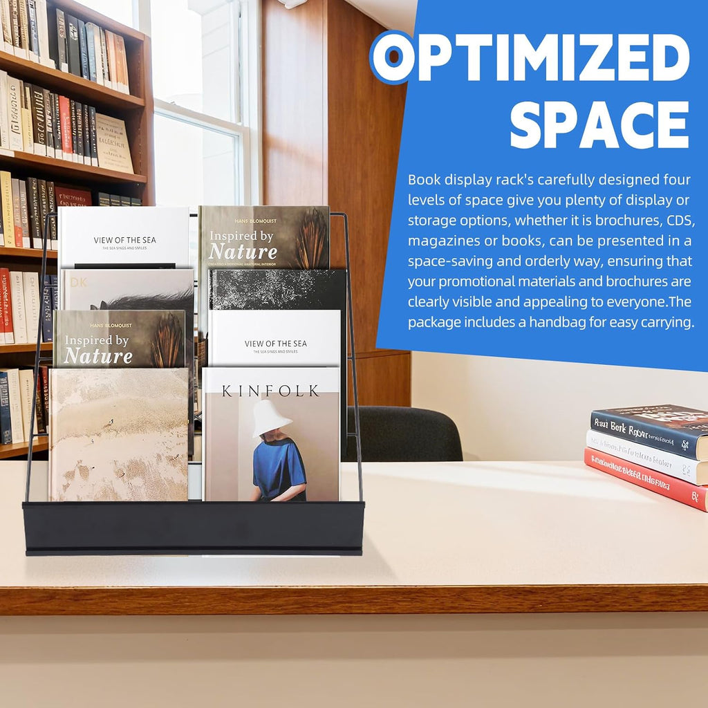Book Display Rack with Storage Bag for Library Classroom