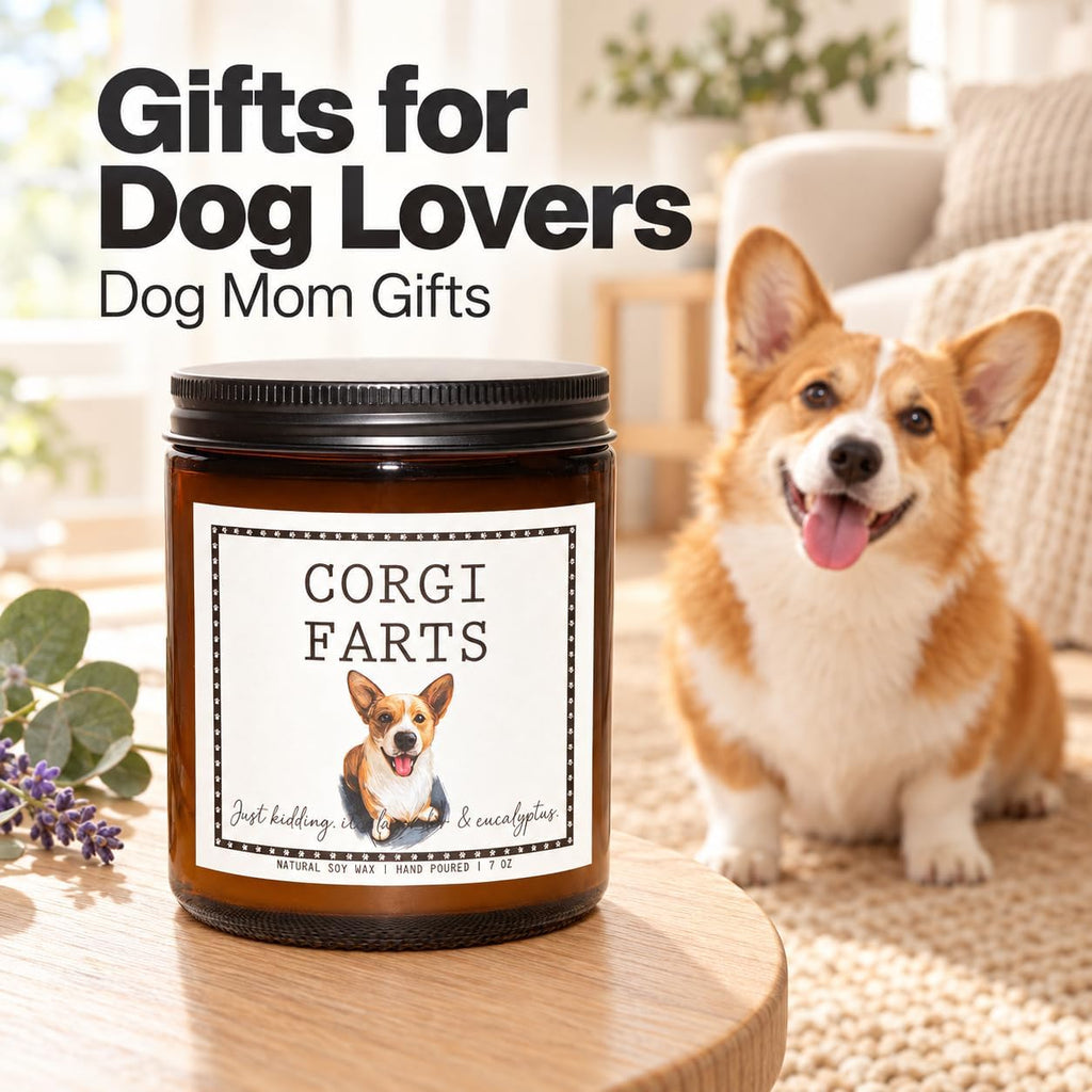 Corgi Gifts & Decor, Dog Mom Gifts - Lavender & Eucalyptus Candle