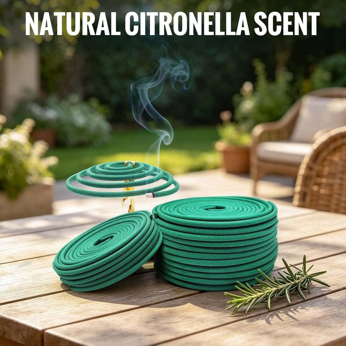 Citronella Coils 48 PCS – Citronella Incense Coil with Holder, Citronella Incense Coils Outdoor for Home Outside, Pool Side, Patio, Camping, Porches, Courtyards – Long Lasting Natural Scent