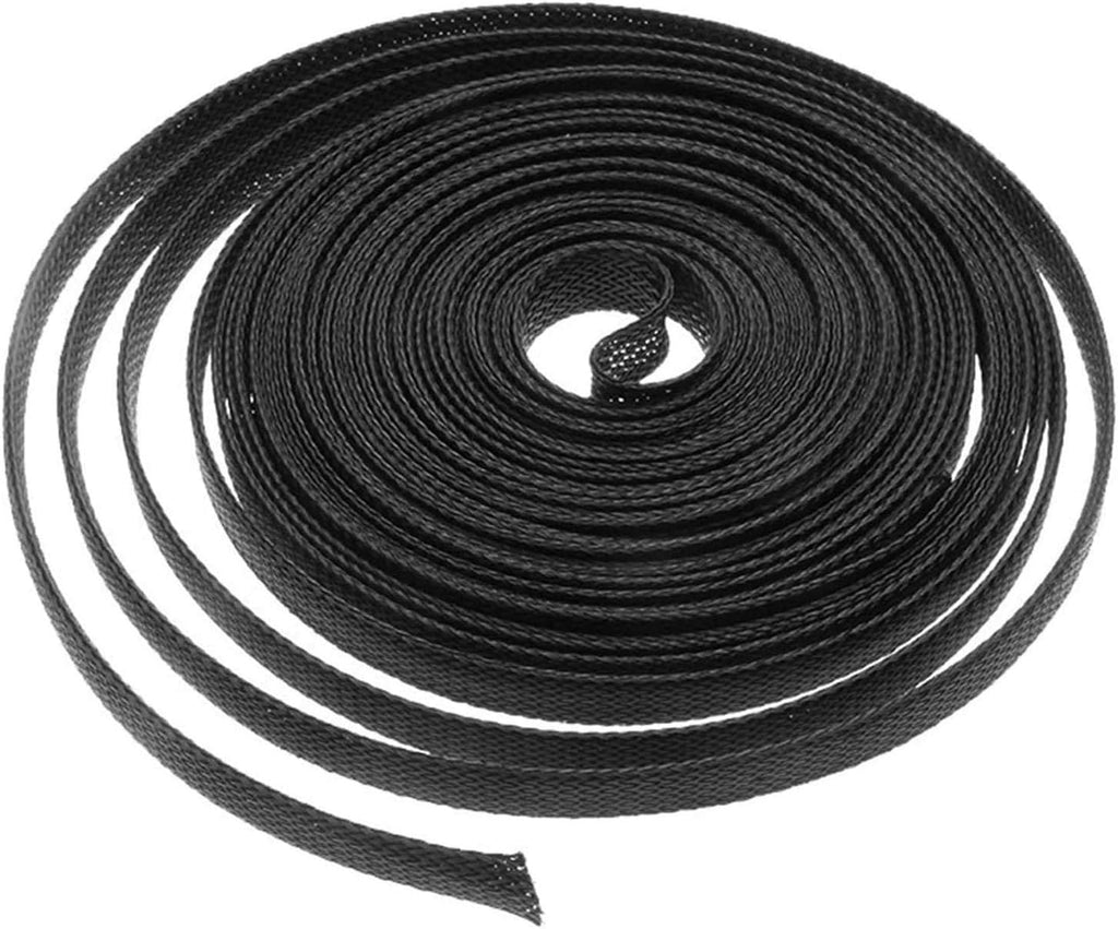 DGZZI Braided Wire Sleeve 16.4ft 1/2 Inch Flame-Retardant Black Expandable Braided Cable Sleeving for Automotive Wire Audio Video and Other Home Device Cable
