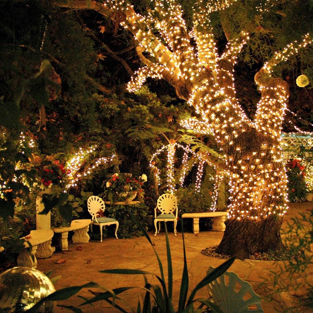 66Ft 200LED Warm White Christmas Tree Lights String Light Indoor
