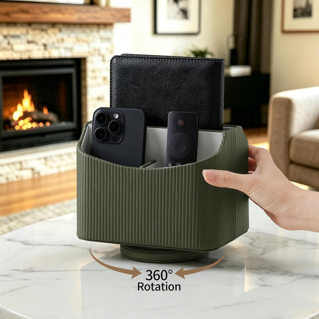 360° Rotating Desk Organizer, Lazy Susan Remote Control Holder, Green