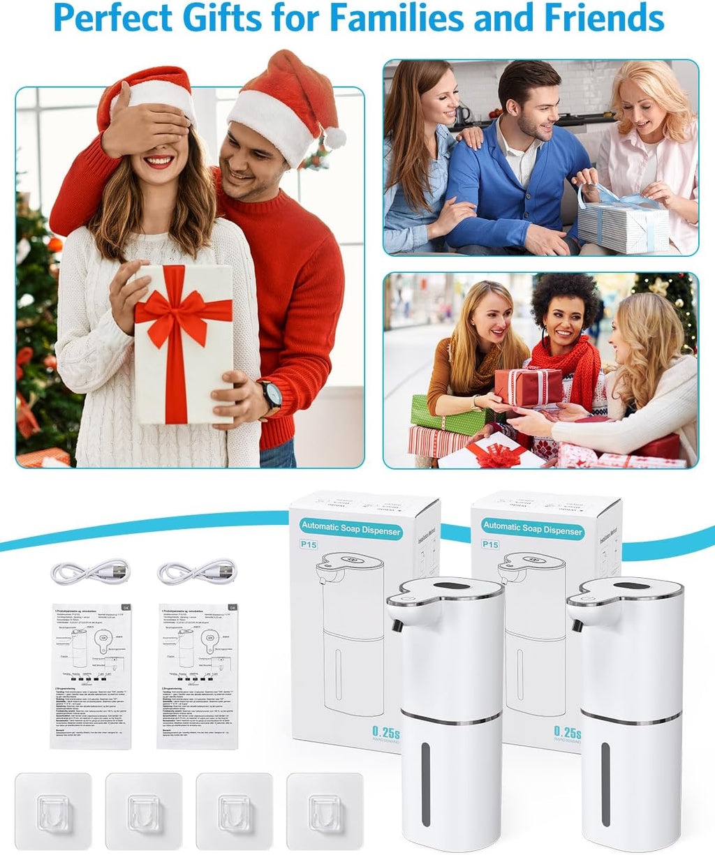 2PCS Automatic Liquid Soap Dispenser Touchless, 6-Level Bathroom