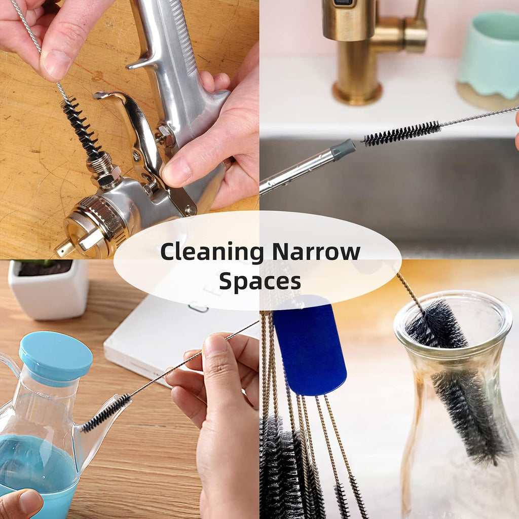 Annhua 10 Pcs Tube Cleaning Brushes Kit Straw Cleaning Kit Metal Pipe Brush Cleaner, Lab Cleaning Brushes Wire Bottle Brush for Lab Tube, Auto Parts, Bottles and Pipes, 10 Sizes