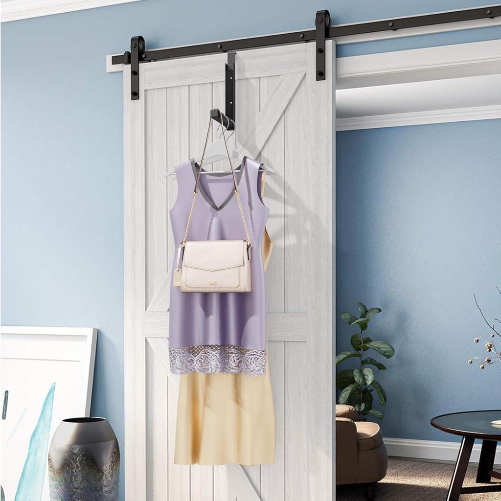 ZMBESUP Over The Door Hanger Folding Clothes Drying Rack, Folding Hanging Coat Rack for Indoor Laundry Room Compact Small Space Foldable Portable Clothing Hanger Hook Collapsible- 2 Pack（Black）