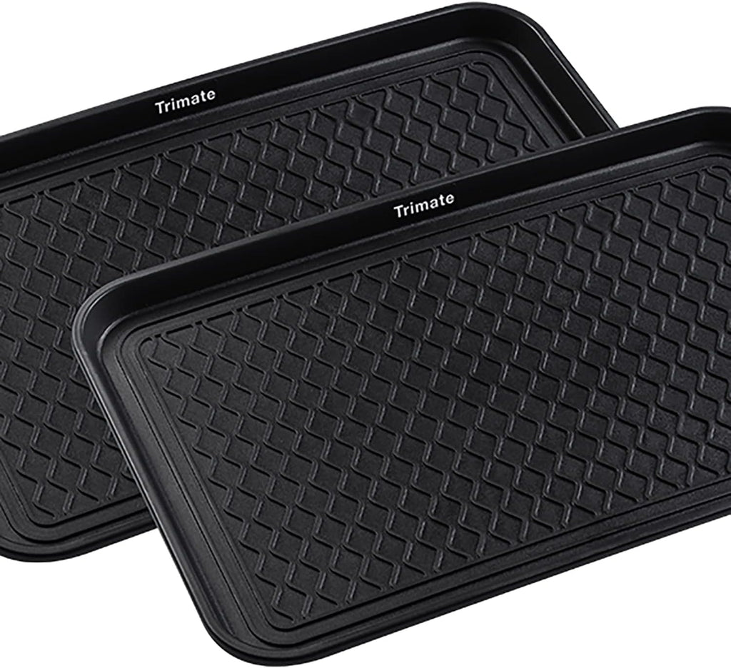 Boot Tray Black, 2 Pack – Medium 24"x16" Water-Resistant Plastic