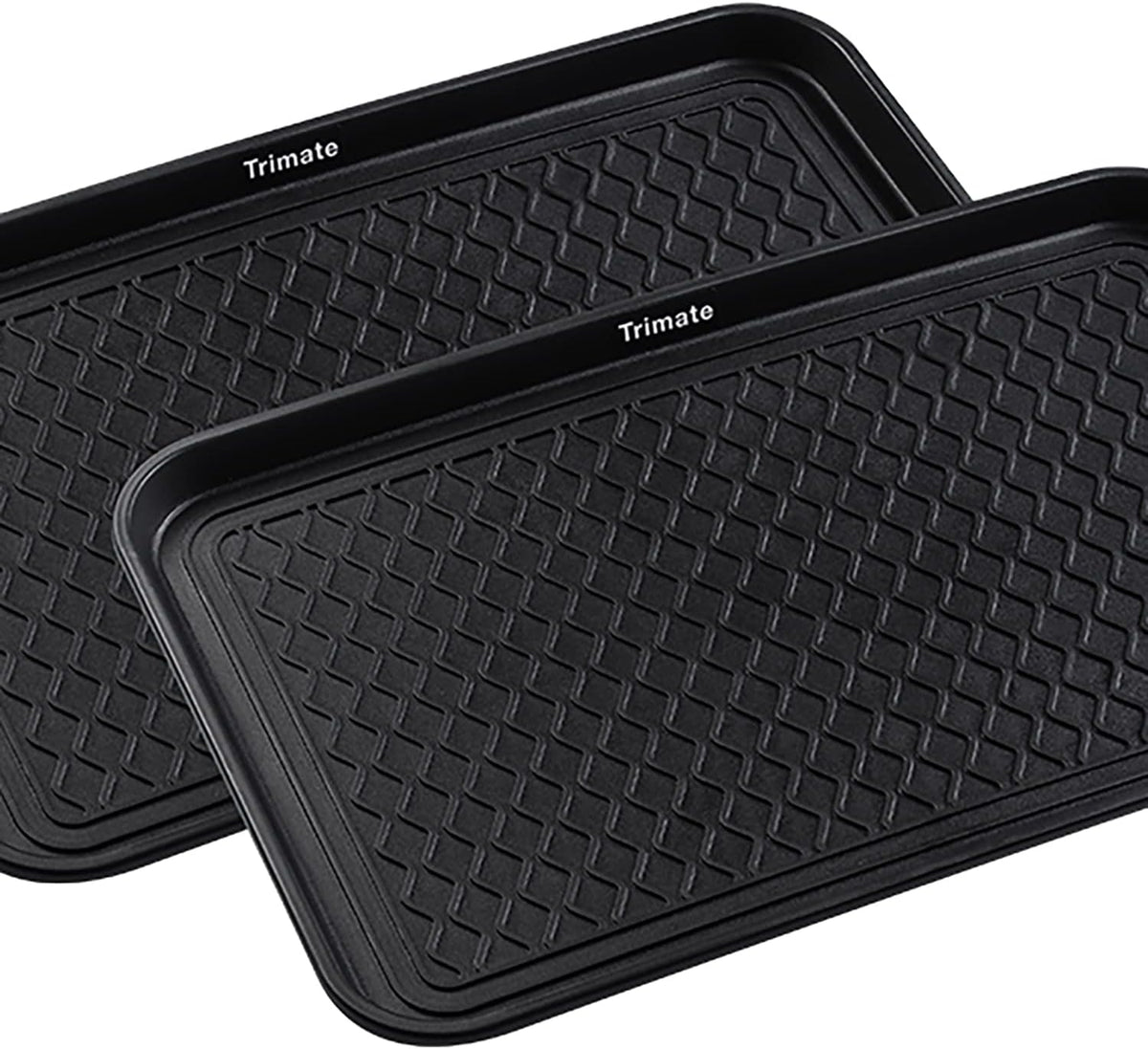 Boot Tray Black, 2 Pack – Medium 24"x16" Water-Resistant Plastic