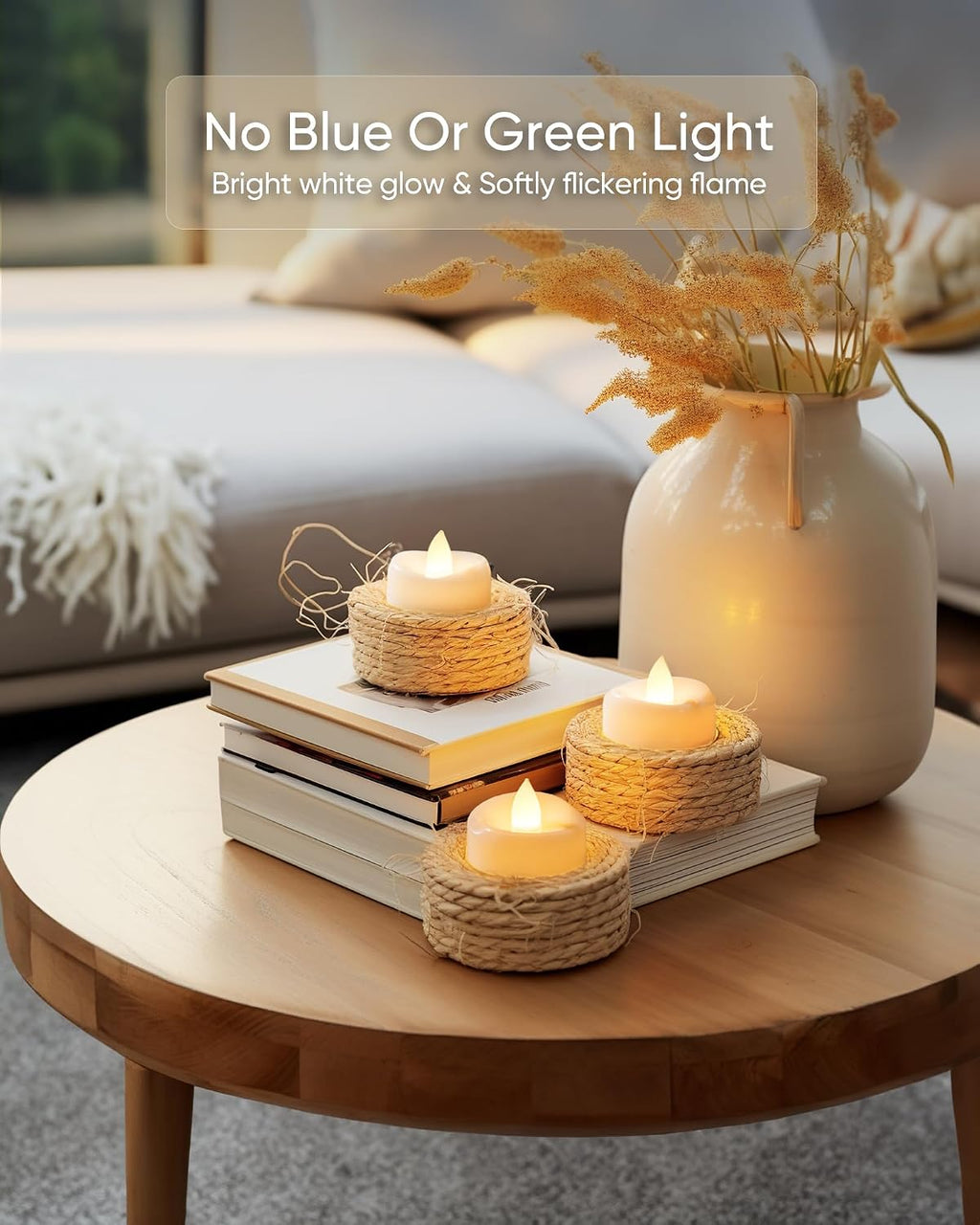 merrynights 12Pack Flameless Tealight Candles with Timer,6H Timer Built-in