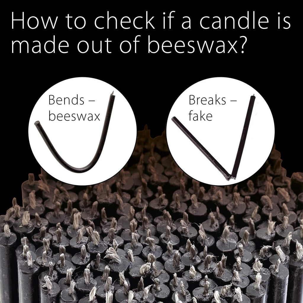 Danilovo Thin Taper Beeswax Candles - Honey-Scented, Decorative Candles Ideal for Birthday Decoration or Church Prayers - Black Drip Free, Tall & Smokeless Pack of 200 pcs, 6.3 x 0.2 inch