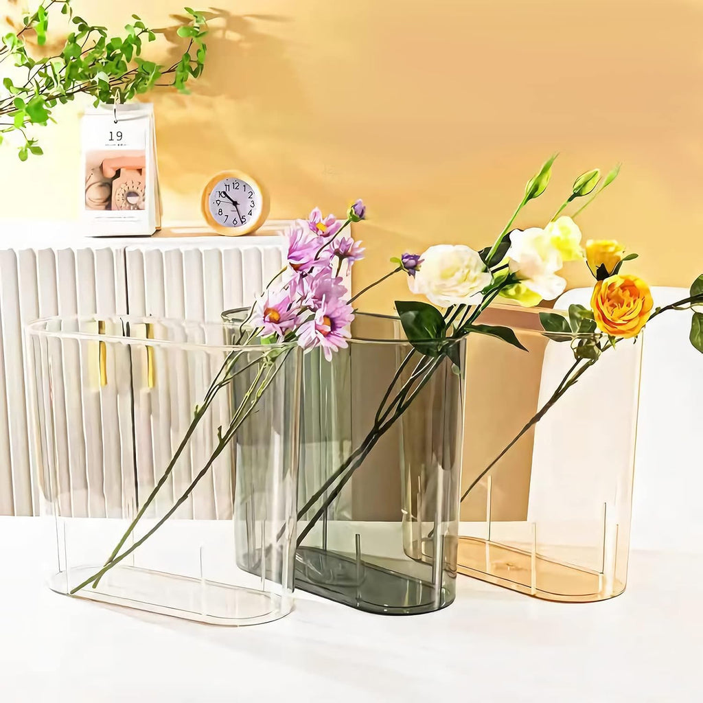 Anyoifax Small Trash Can Slim Garbage Can 3 Gallon Waste Basket, Clear