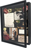 Beaded Shadow Box Frame 13x16, Black Wedding Keepsake Memory Display Case