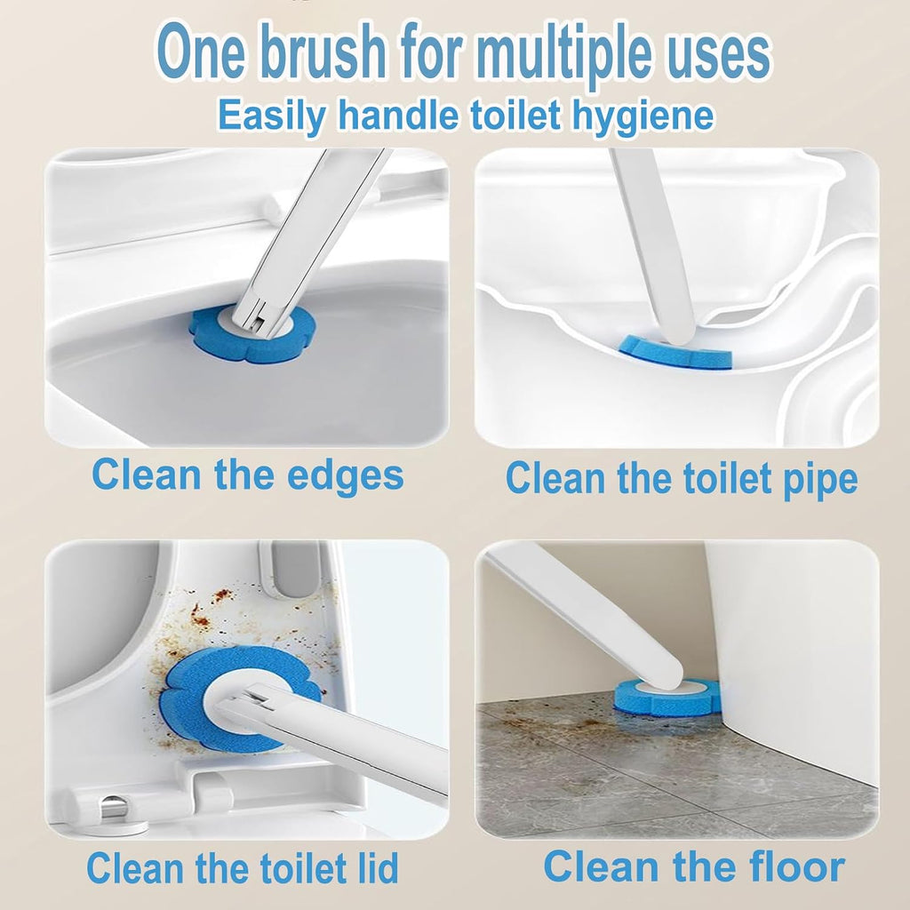 Disposable Toilet Brush and Holder 2 Pack with 48 Cleaner Refills