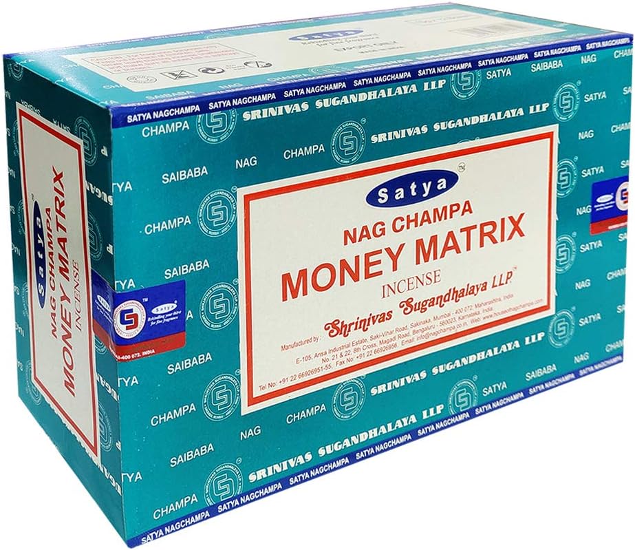 Money Matrix Incense Sticks and Incense Stick Holder Bundle Insence Insense Satya Incense