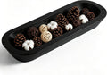 Long Wood Dough Bowl 15.7 x 5.67 x 1.9in Hand Carved Wooden Dough Bowls for Decor Wood Dough Bowls Decorative Wooden Dough Fruits Bowl for Table Centerpiece(black)
