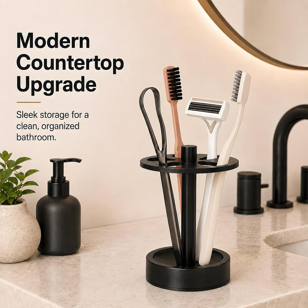 5 Slots Open-Design Bathroom Toothbrush Holder Stand for Manual Toothbrush