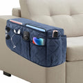 Remote Control Holder for Armchair, TV Remote Holder Arm Chair Caddy for Recliner, Non-Slip Couch Caddy Recliner Arm Caddy Sofa Armrest Organizer with 14 Pockets for Phone, Magazine, Navy Blue