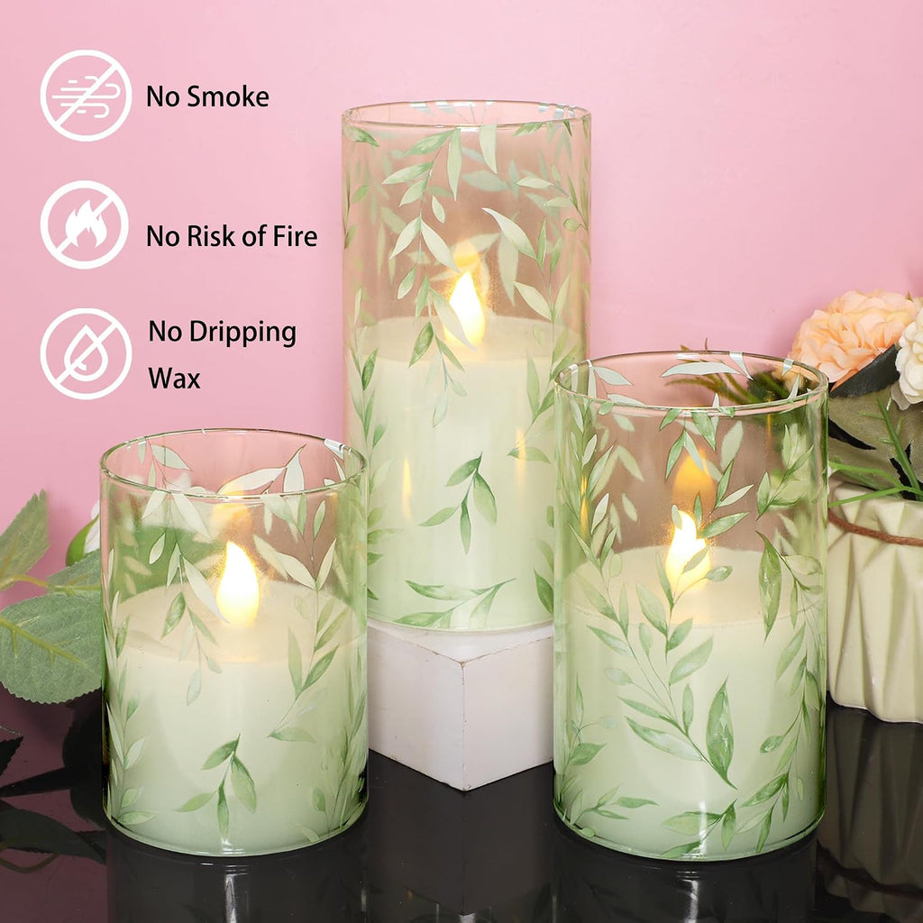 Crystal Club Glass Flameless Candles with Remote Timer