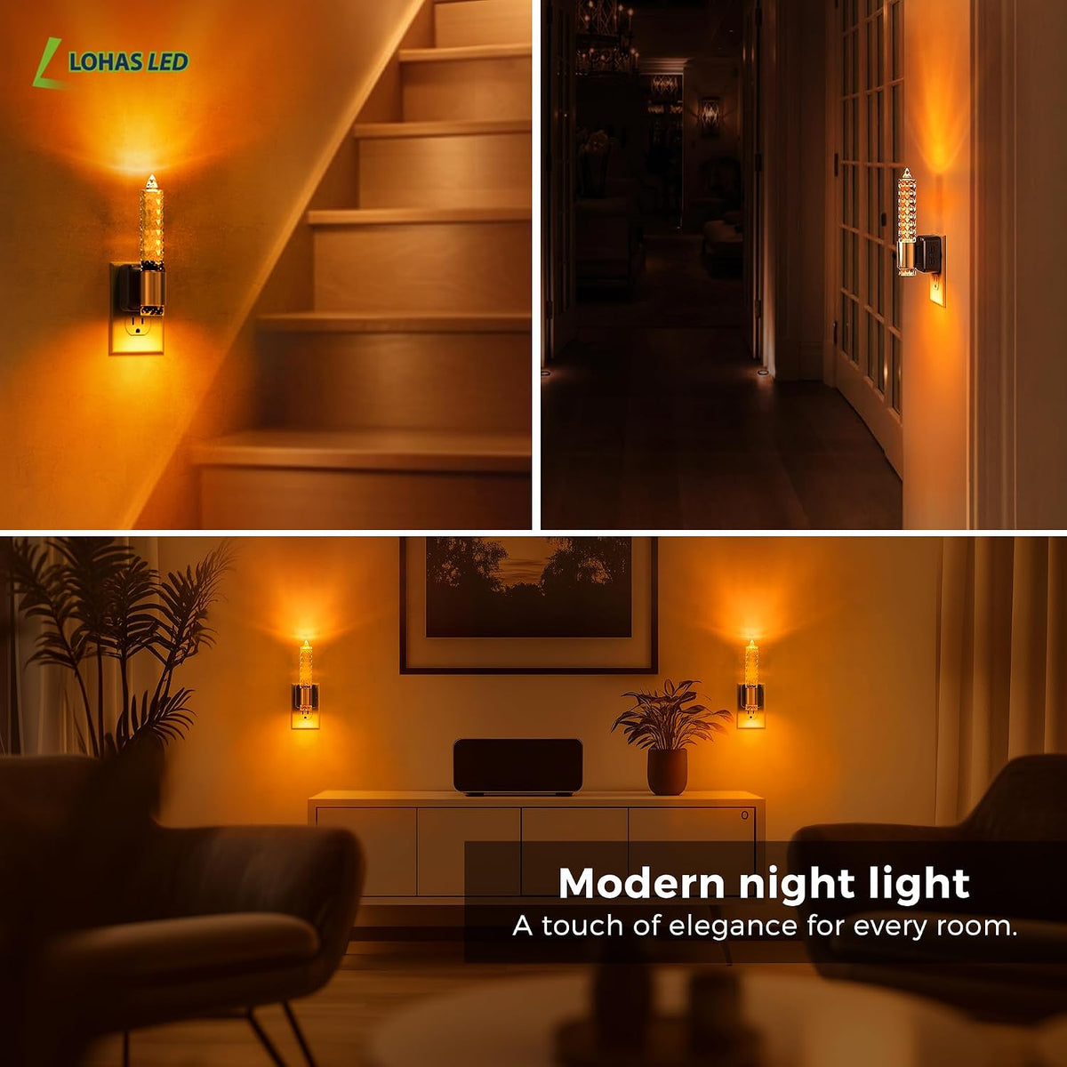 L LOHAS LED Night Light, Flameless Candle Night Light Plug into Wall