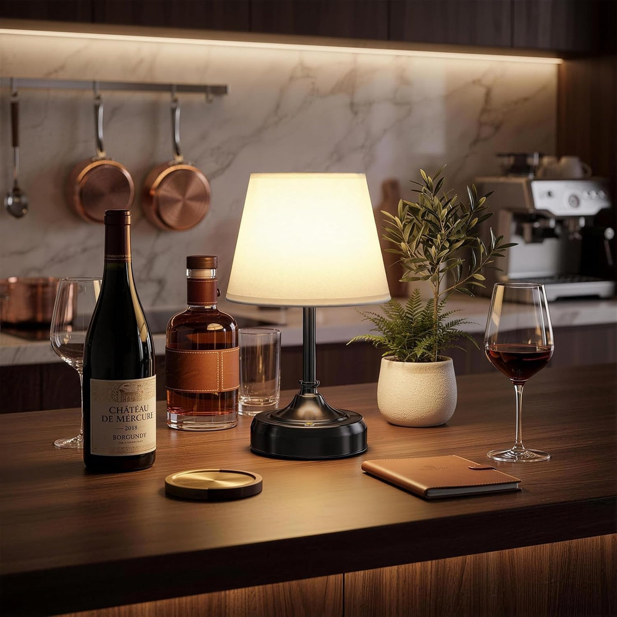 Small Cordless Table Lamp Rechargeable Black