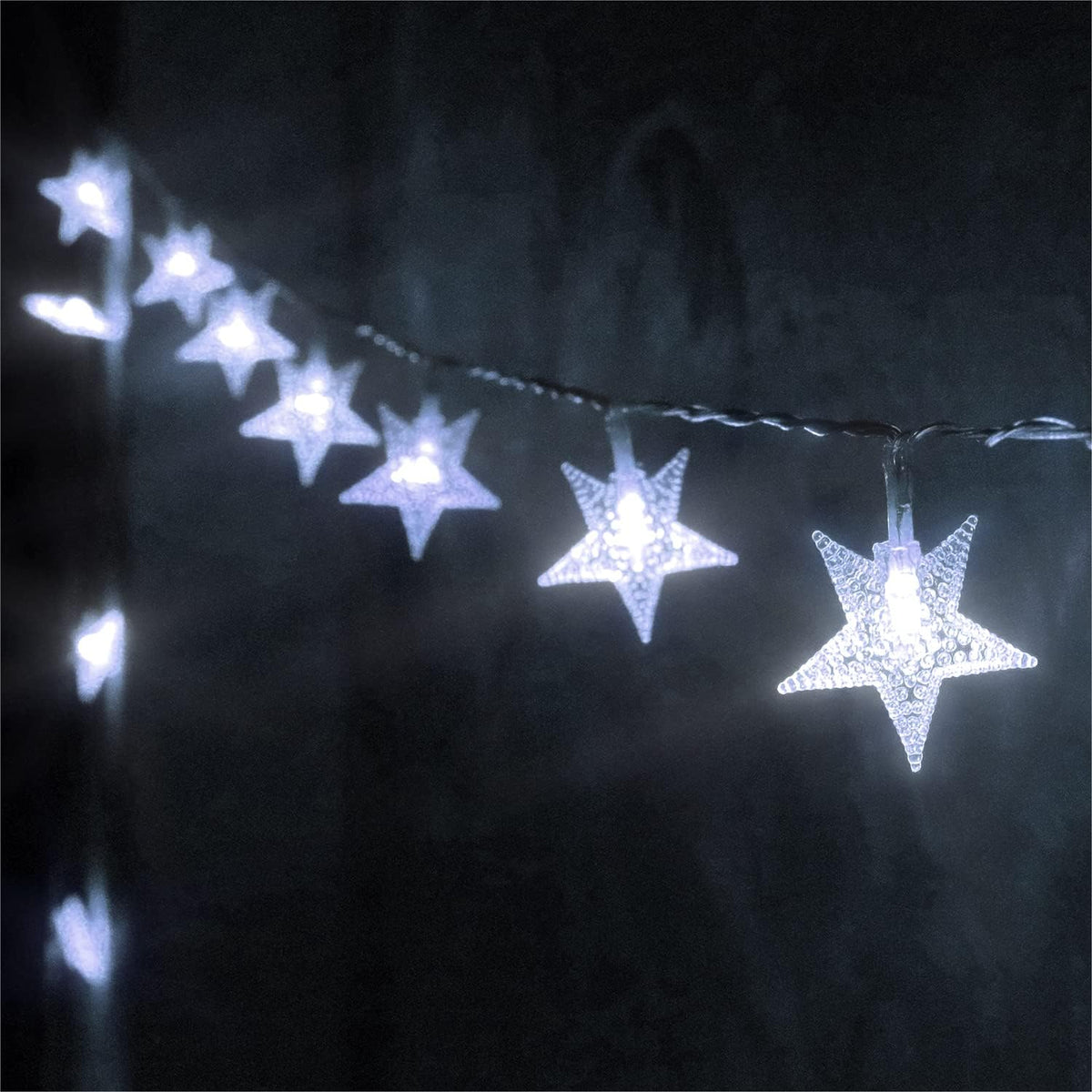 ITICdecor Outdoor Indoor Christmas Star String Lights 15Ft 30LED Cold White