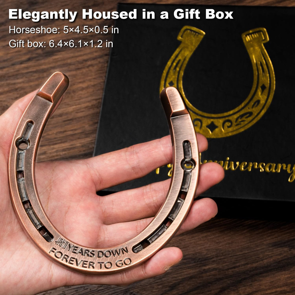 Horseshoe 7 Year Anniversary Copper Gifts for Him Her Wife 7th Anniversary