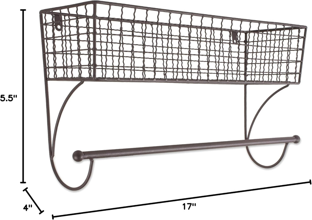 DII Rustic Bathroom Décor, Metal Storage, Large Towel Bar, Rustic
