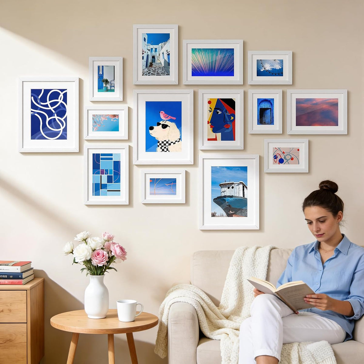 HappyHapi 8x10 Picture Frames Set of 10, Wall or Tabletop Display, White