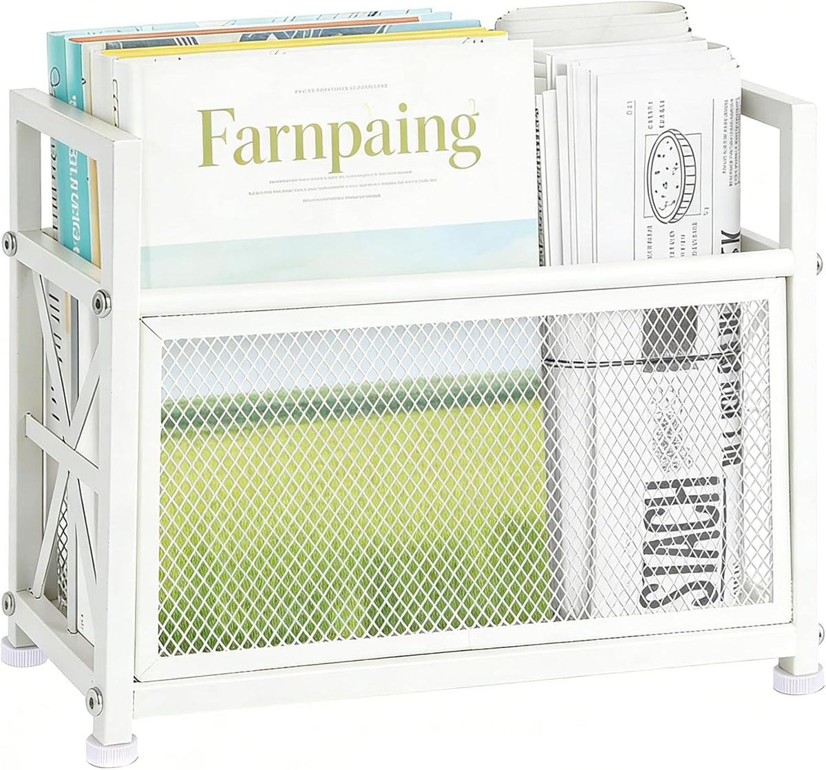 White Magazine Holder, Magazine File Holder