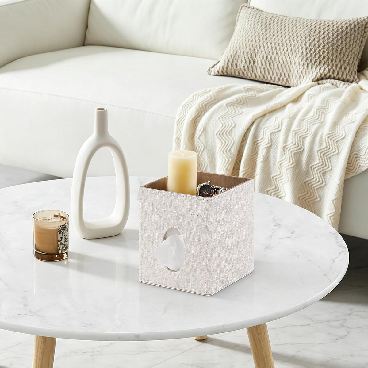 PU Leather Tissue Box Cover Square Tissue Box Holder Tissue Holde
