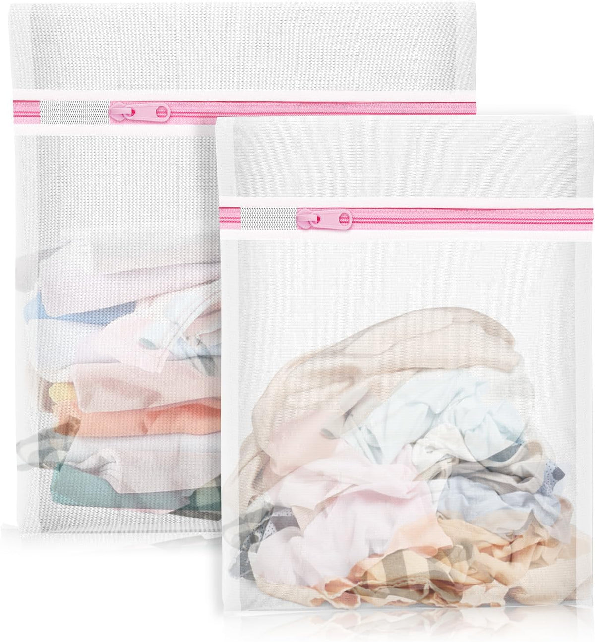 2PCS X-Large Heavy-Duty Mesh Laundry Bag: Ideal for Bulky Items - Wash & Store Down Jackets, Sheets, Sweaters | Multi-Purpose Lingerie Washing Bag for Delicates & Travel Storage,24X24’+20X24’