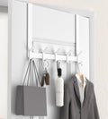 KitchLife Long Over The Door Hooks Hanger with 15.75 inches Extended Arms, Fit 1-3/4" Doors, J40U, Thickened Bathroom Towel Rack Organization, 1 Pack, Glossy White