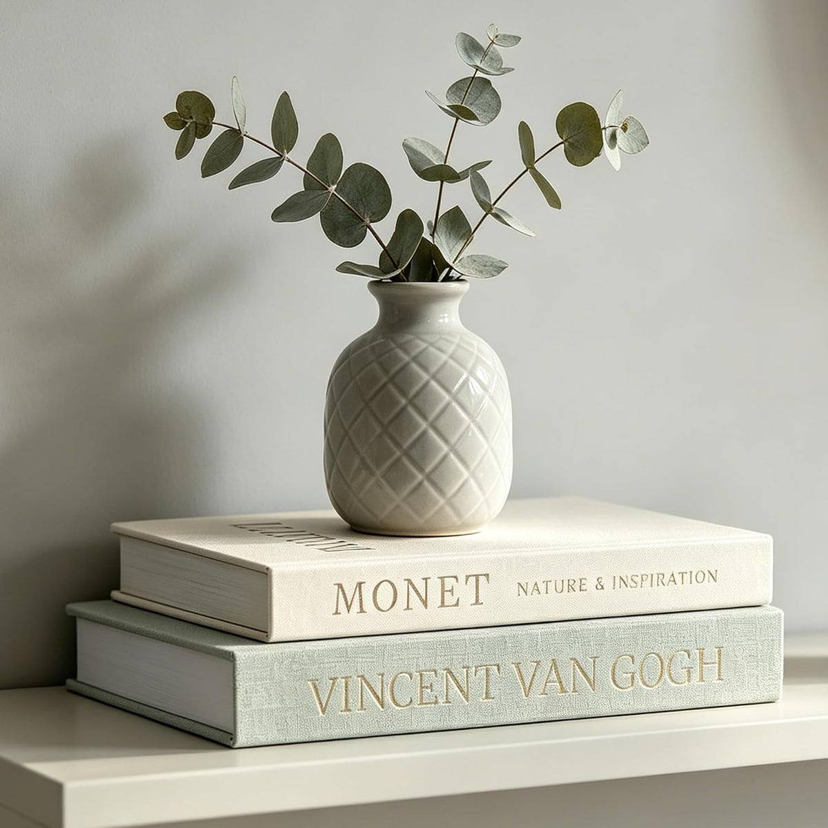 Neutral Linen Faux Decorative Books For Home Decor（Set of 2）