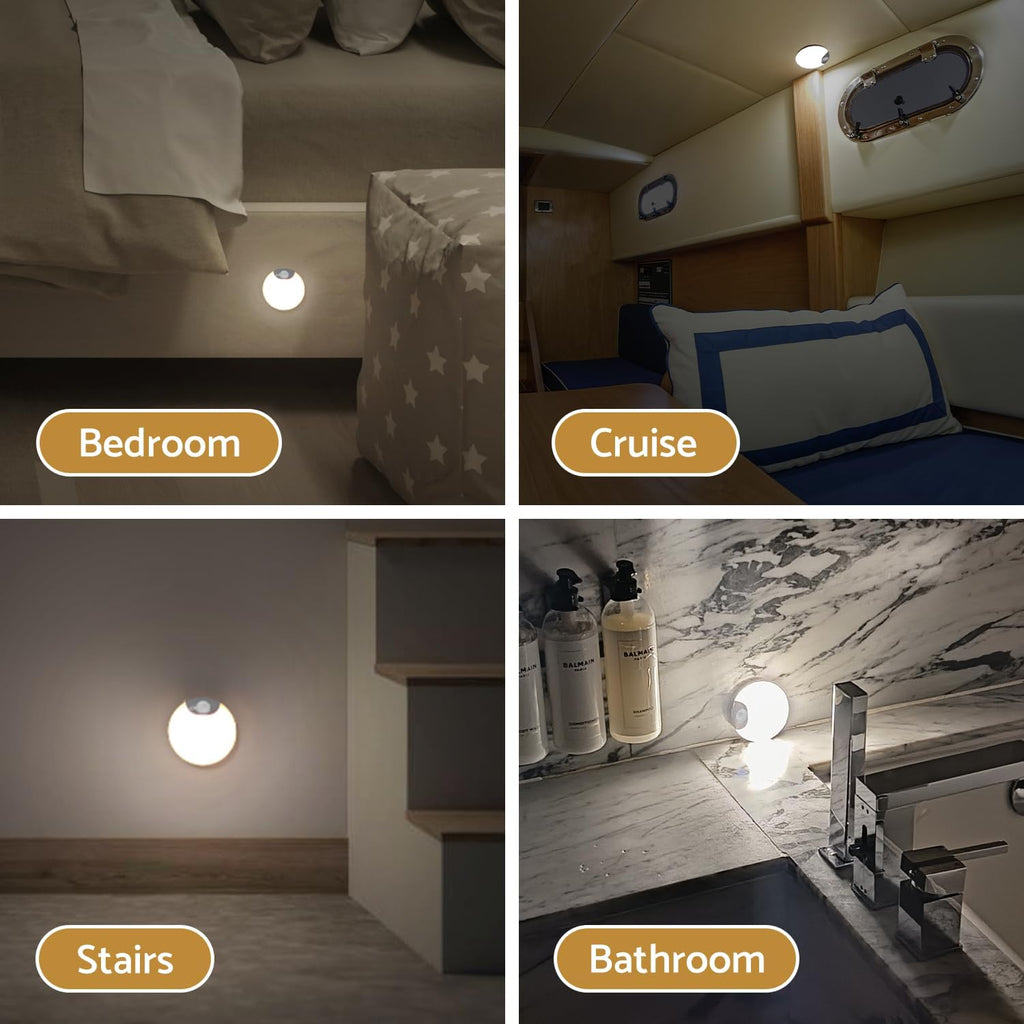 DAZZY DOT Rechargeable Night Light Motion Sensor, Battery Night Light