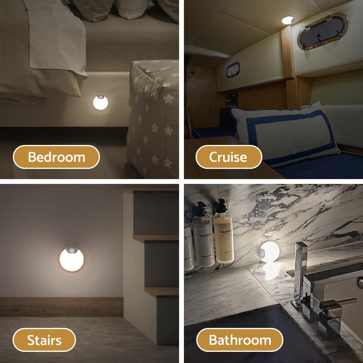 DAZZY DOT Rechargeable Night Light Motion Sensor, Battery Night Light