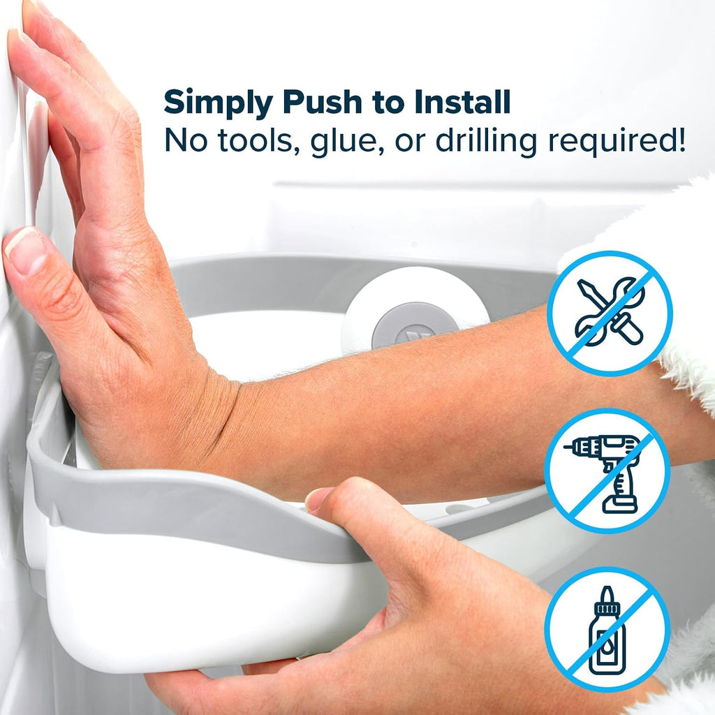 SlipX Solutions Corner Suction Cup Shower Caddy, Holds Up To 22 lbs, White