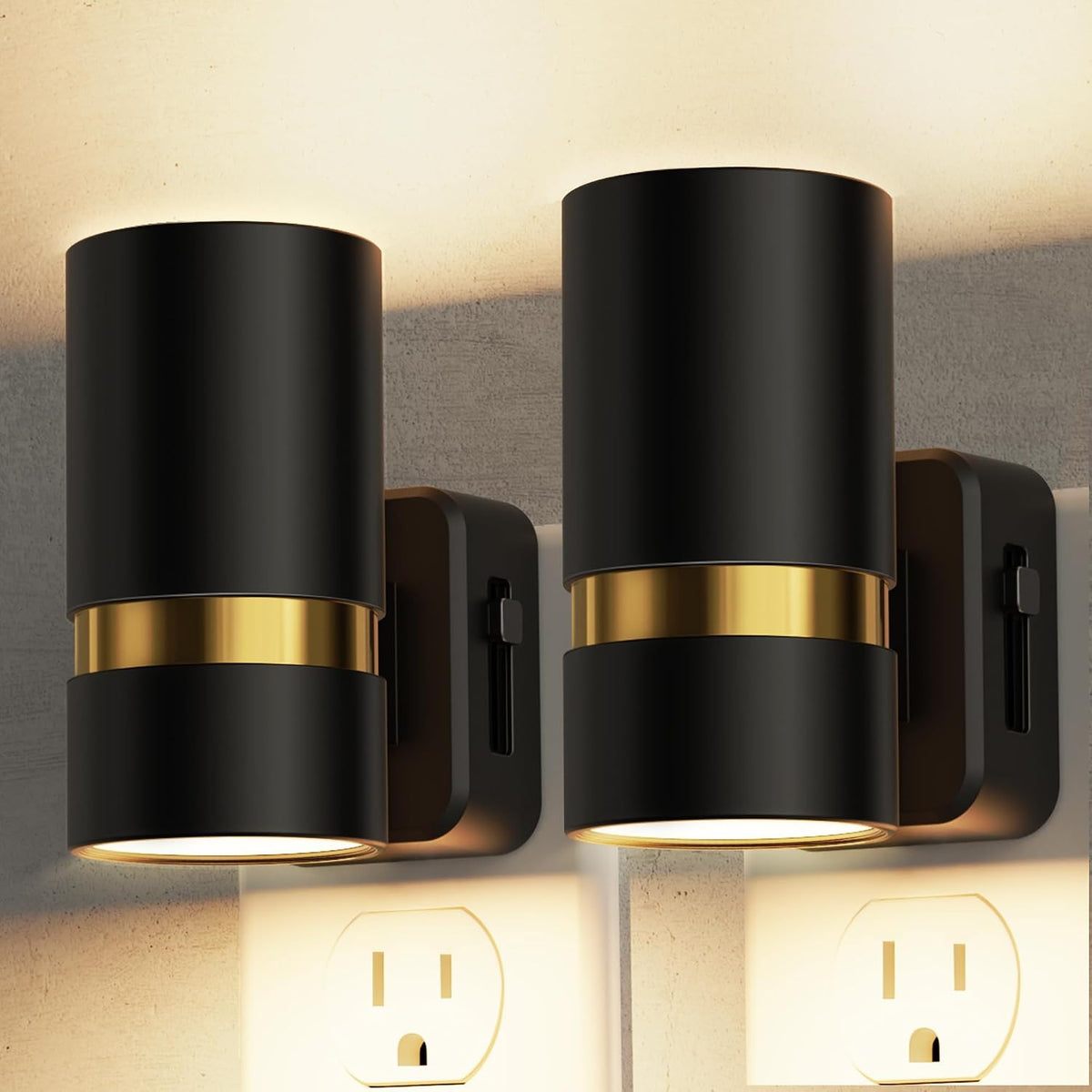 2 pack Dusk to Dawn night light+2 pack Motion Sensor night light