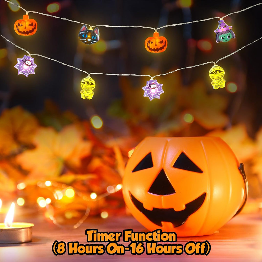 Halloween LED String Lights, 15Ft 30 LED, Battery Powered