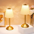 Liliful 4 Pcs Cordless Table Lamp LED Touch, Gold, Beige Cloth Style