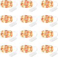 12 Pack Fairy Lights Battery Powered,7ft 20LEDs, Orange