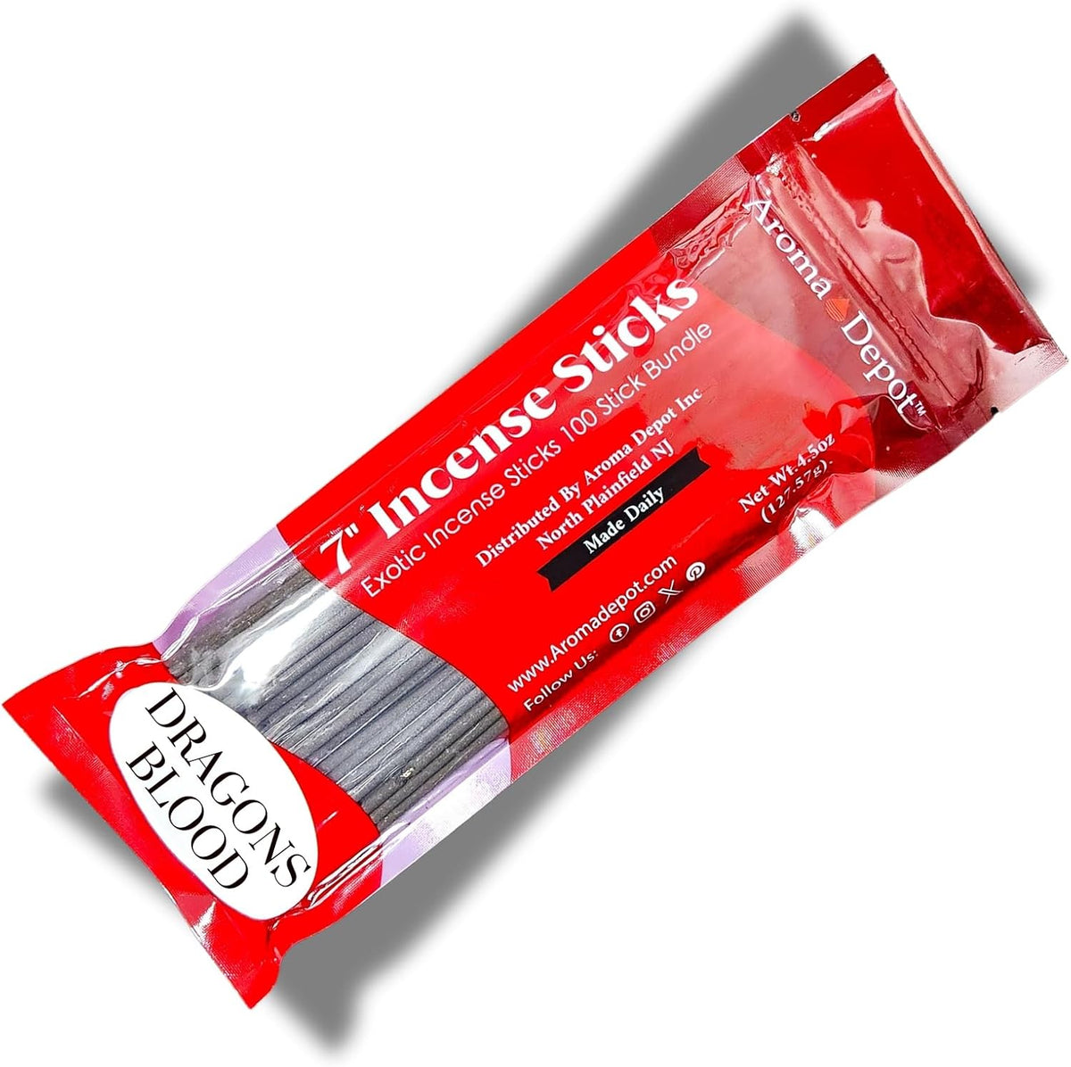 Aroma Depot Dragon's Blood 7" Incense Sticks - 85 Count, 7" Each, Burns 35-45 Mins, Exotic Long-Lasting Fragrance