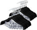 ManGotree 11.8'' Baby Velvet Hangers with Movable Clips 28 Pack Black