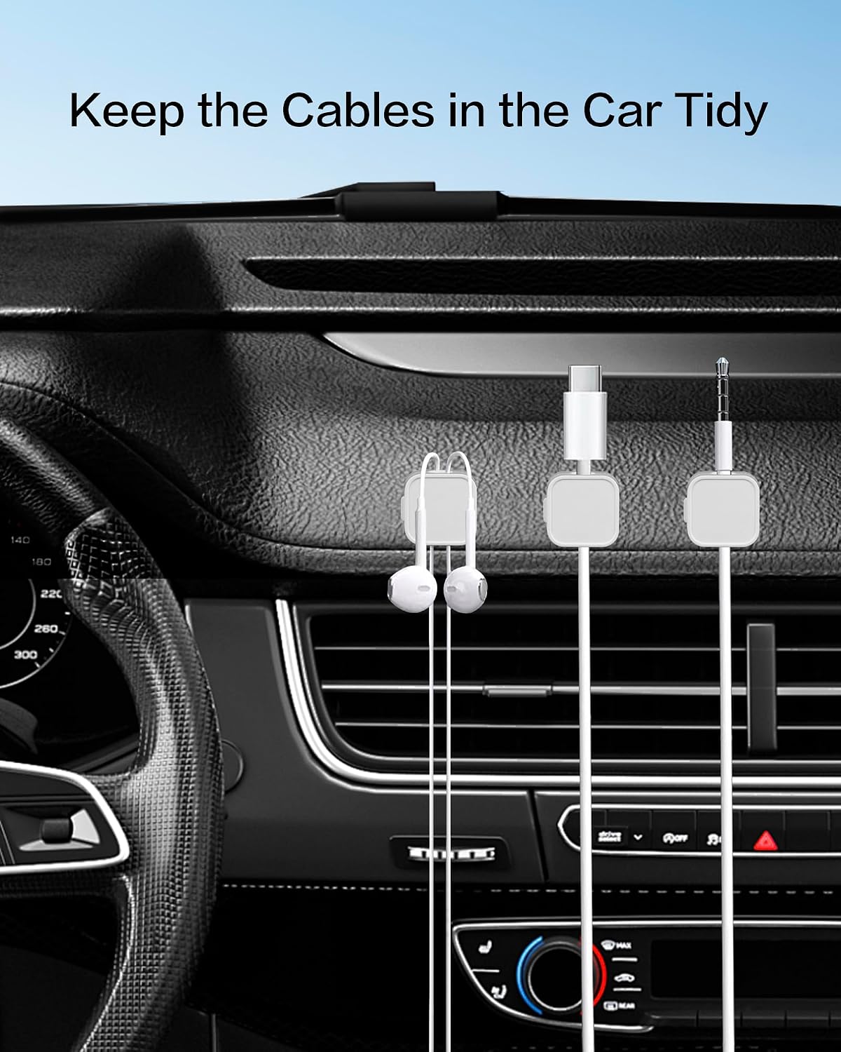 10 Pack Desk Cable Strong Adhesive Management Clips，Organize Phone Charging Magnetic Cable wire Holder, easy to open, for Desk, Wall, Office, Car,Nightstand(White)