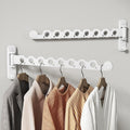 Wall Mounted Clothes Hanger Rack Foldable for Laundry Drying Rack White