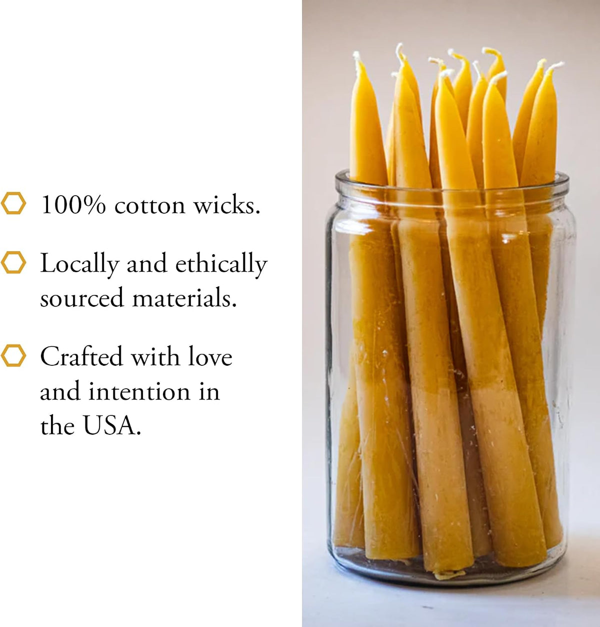 100% Pure Beeswax Taper Candles - All-Natural Handmade Decorative & Dipped Smokeless Unscented Candles for Christmas, Advent, and Hanukkah, Rustic Blue, 8.5 Inches, 24 Candle Set, by BeeTheLight