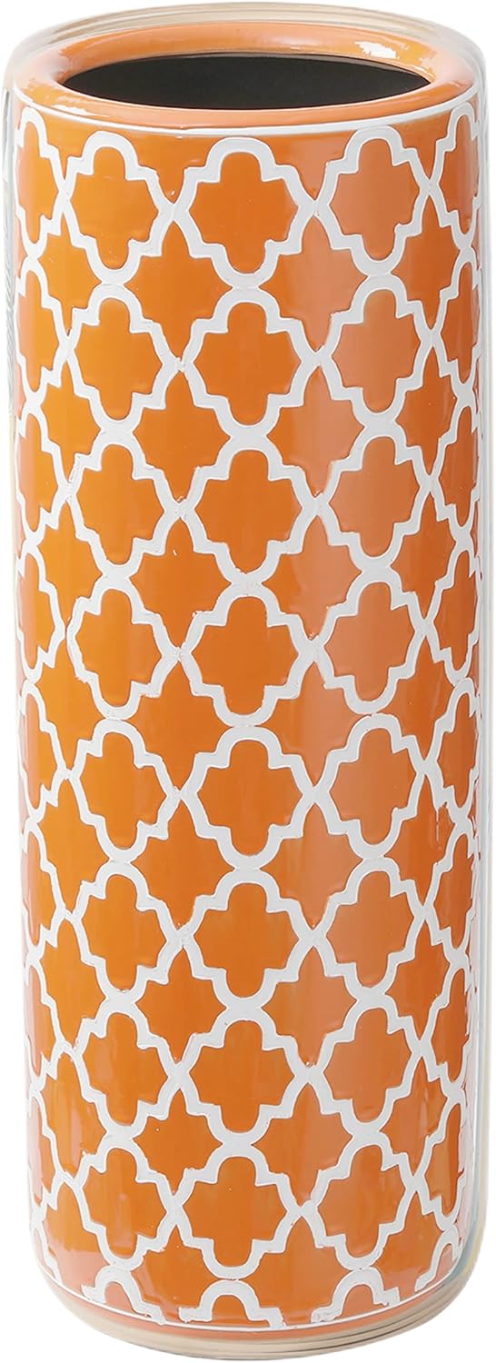 24" H Ceramic Umbrella Stand Contemporary for Entryway Storing Canes