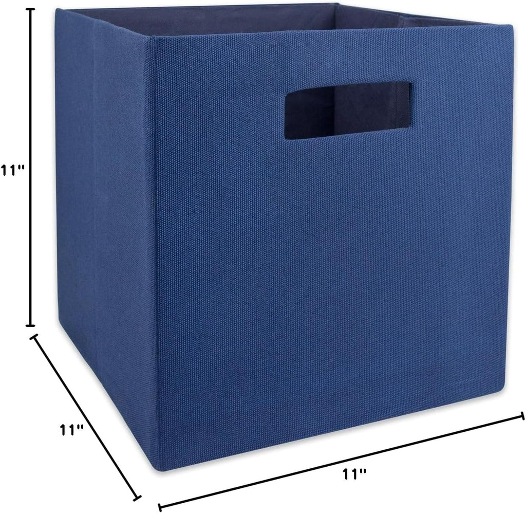 DII Fabric Storage Cube Organizer Bin 11x11x11 Foldable, Nautical Blue