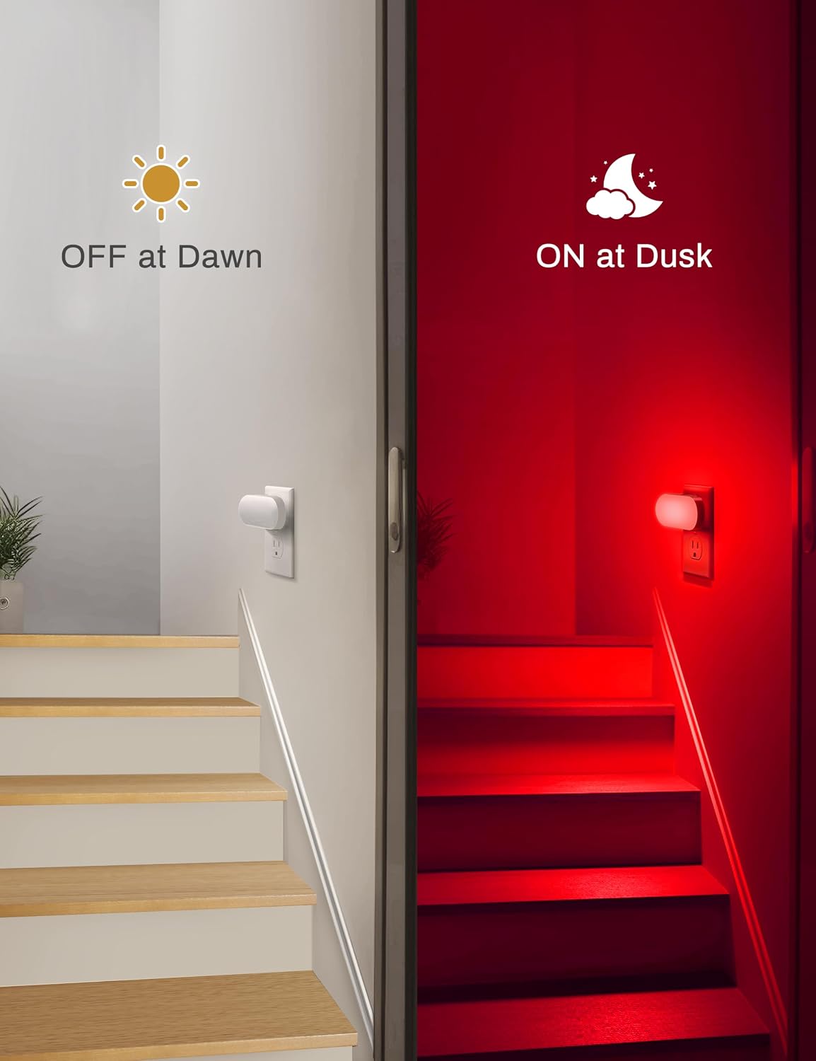 DORESshop RGB Night Lights Plug into Wall,Dusk to Dawn Color Changing