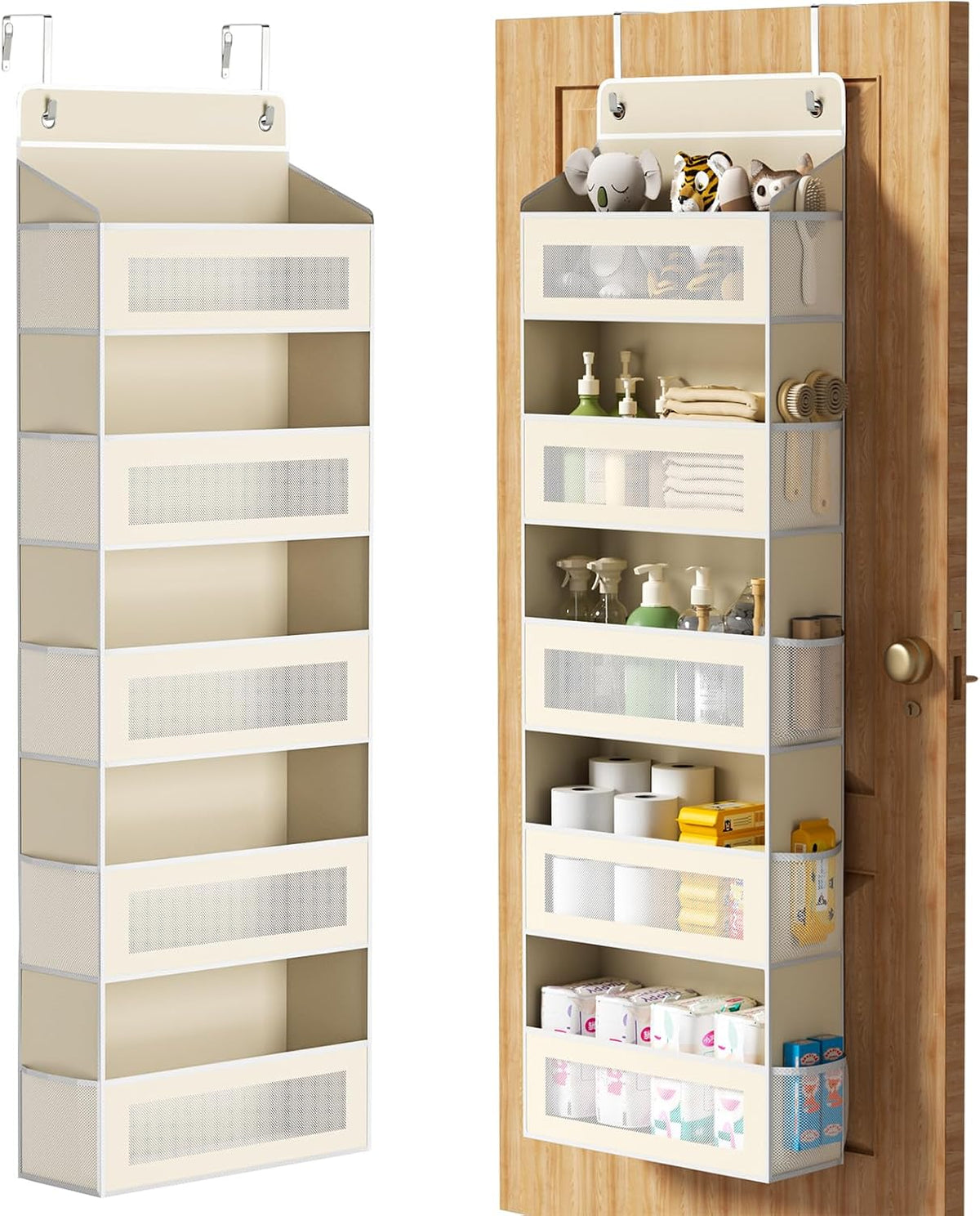 AQOOA 5-Tier Over The Door Organizer 44 lbs Capacity fit Standard Doors