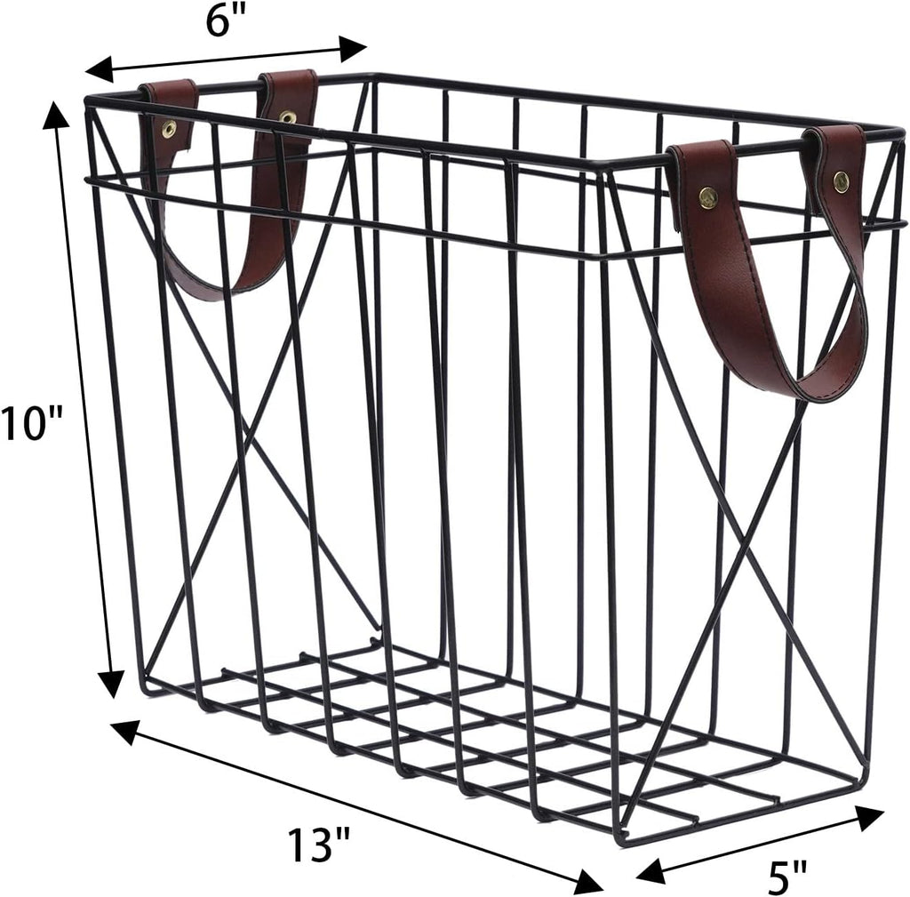 Magazine Rack Magazine Holder Storage Organizer Bin for Magazines, Books or Vinyl Record Album Storage, Black